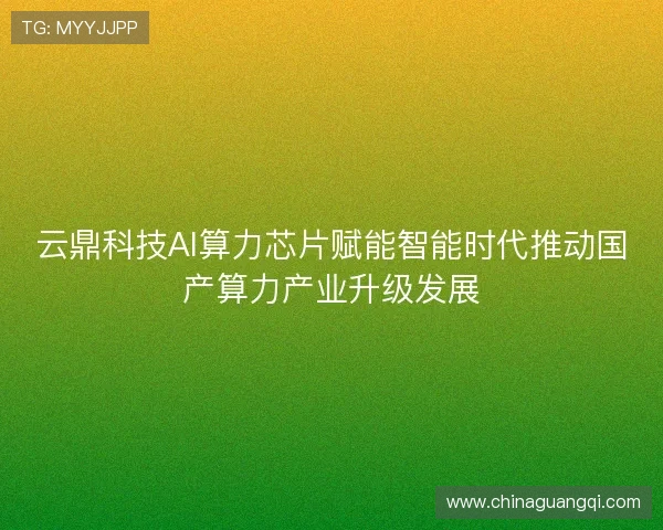 云鼎科技AI算力芯片赋能智能时代推动国产算力产业升级发展